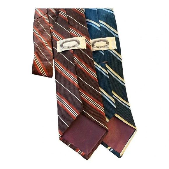 Funky - Vintage Bert Pulitzer All Silk Striped Tie Set of Two - Picture 4 of 7